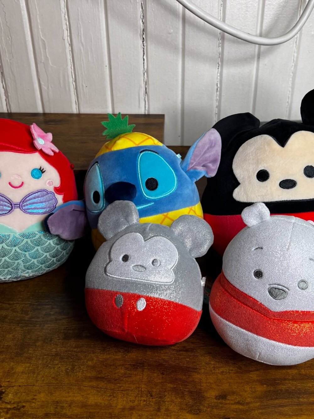 Disney Squishmallows Lot of 8 🏰 NWT 100th Anniv Mickey Pooh Stitch Ariel